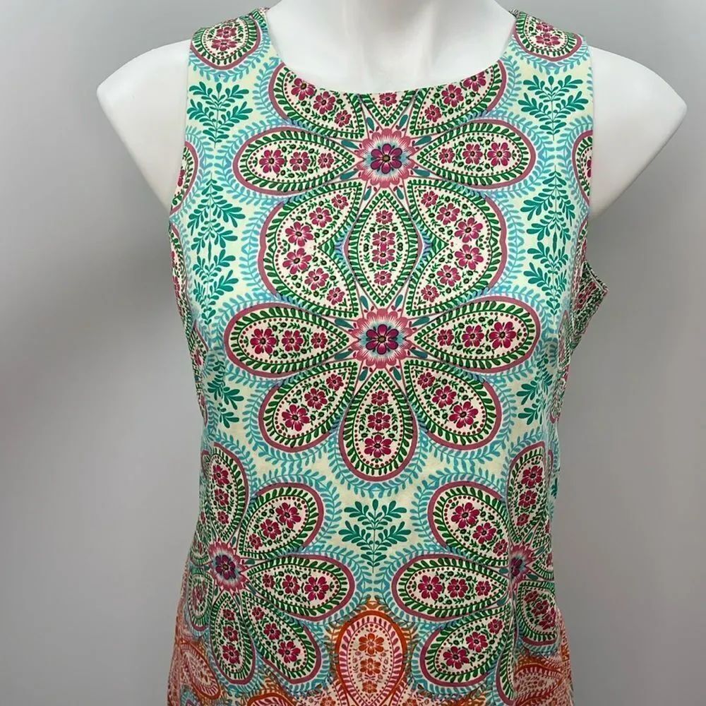 London Style paisley shift sleeveless dress size 10